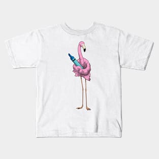 Flamingo Pupil Crayon School Kids T-Shirt